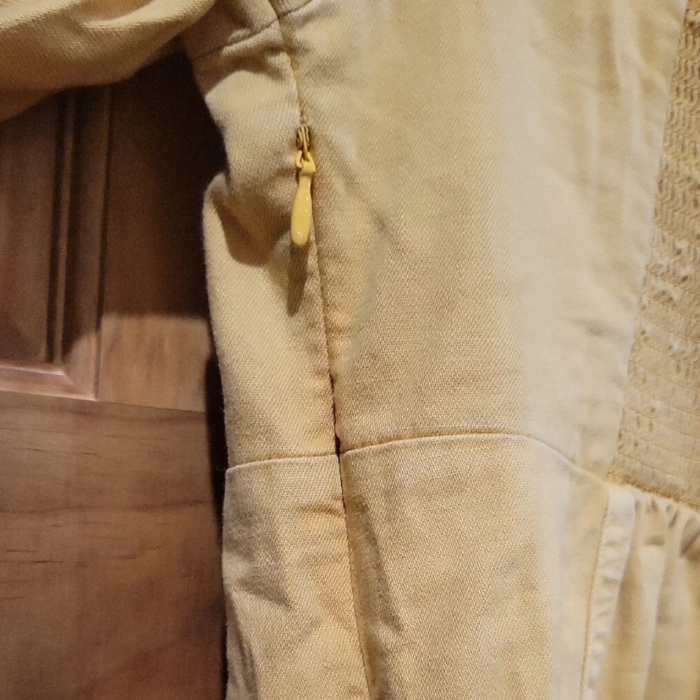 Free People Mustard Mini Dress with Puff Sleeves - Picture 8 of 10